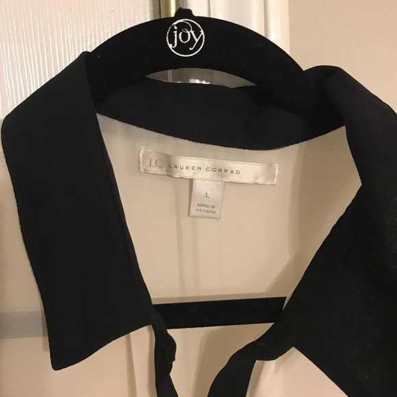 Sheer off white button down blouse - Picture 2 of 3